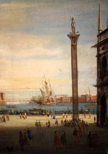 XIXe siècle - Venise, la place et le bassin Saint-Marc - Maître vénitien du 19e siècle